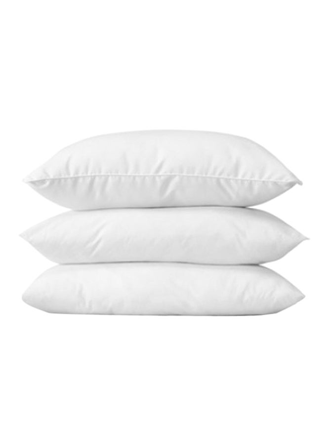 3-Piece Plain Bed Pillow Set polyester White 68 x 43cm