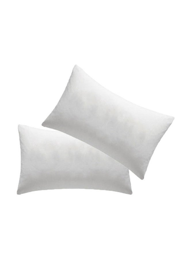 2-Pieces Bed Pillow Set polyester White 67x43cm