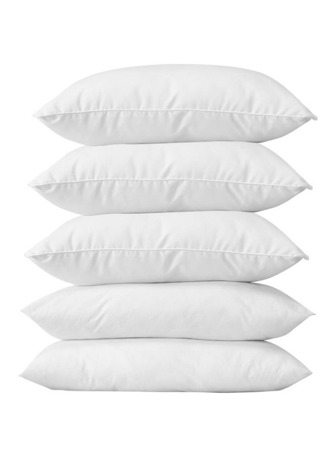 5-Piece Plain Bed Pillows polyester White 67x43cm