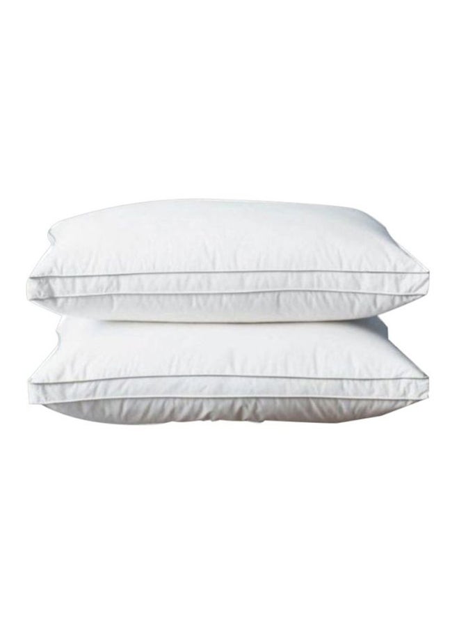 4-Piece Pillow And Cover Set Cotton White 48x74centimeter
