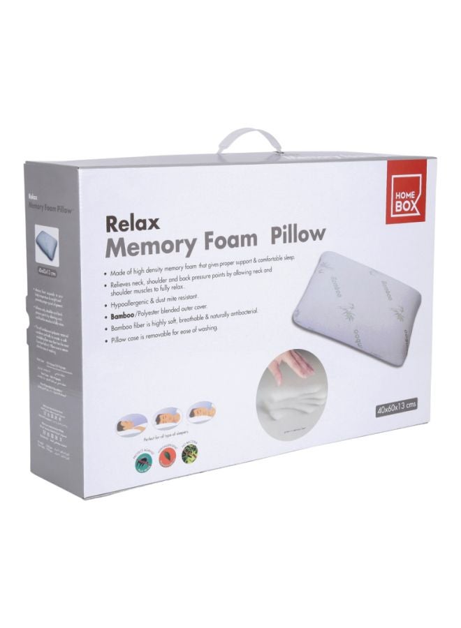 Relax Memory Foam Pillow Viscose White/Green 40x60cm