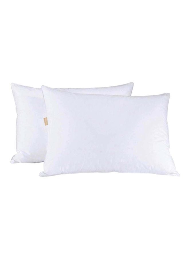 Set Of 2 Feather And Down Pillows White 20x36inch