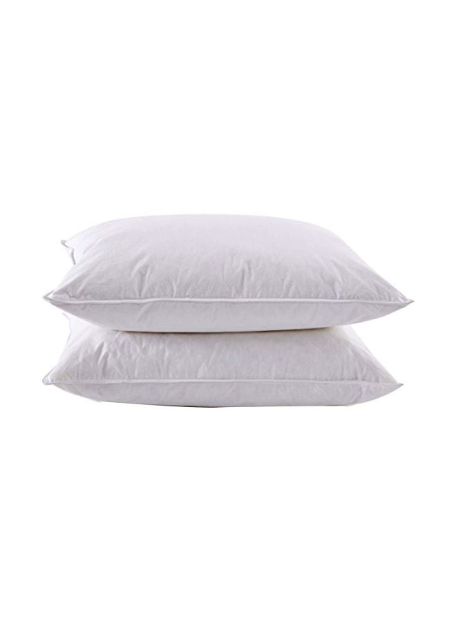 2-Piece Cotton Bed Pillows Set White Standard