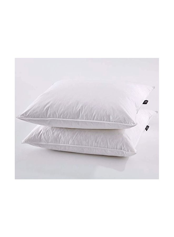 2-Piece Cotton Bed Pillows Set White Standard