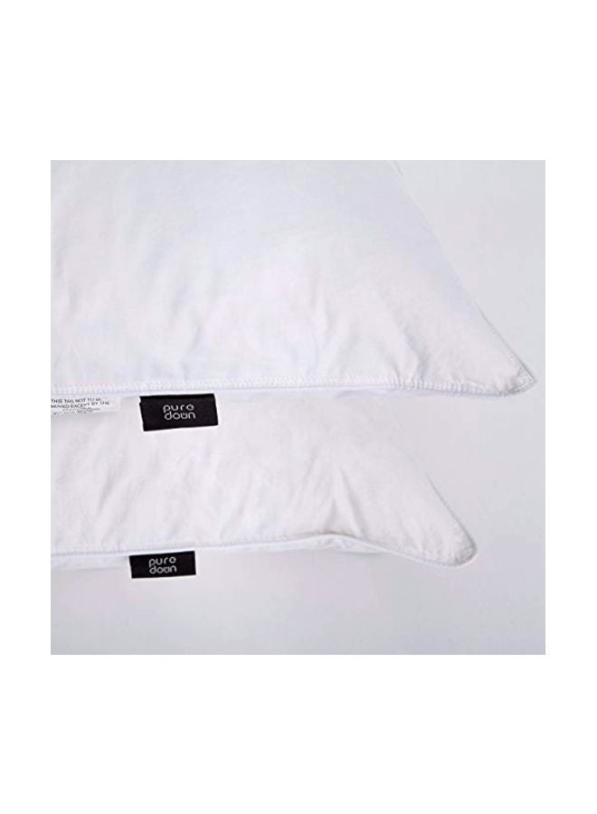 2-Piece Cotton Bed Pillows Set White Standard