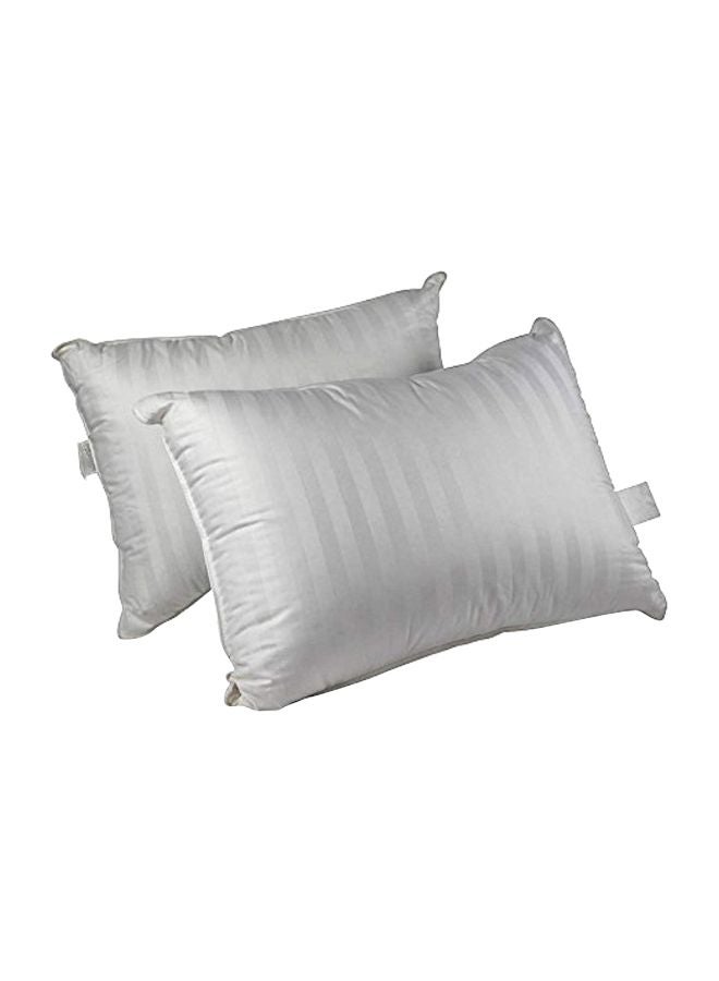 2-Piece Cotton Bed Pillows White Queen