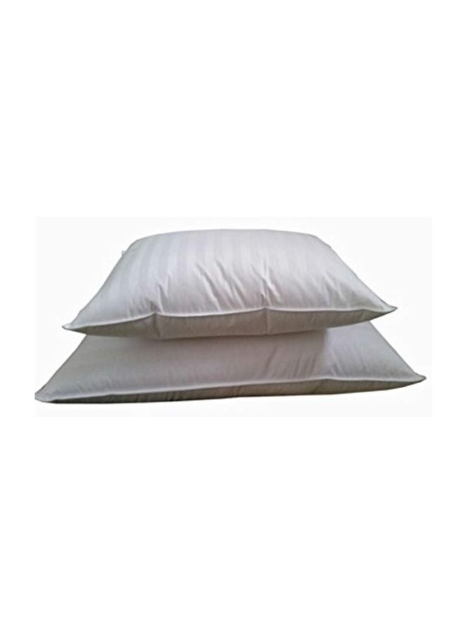 2-Piece Cotton Bed Pillows White Queen