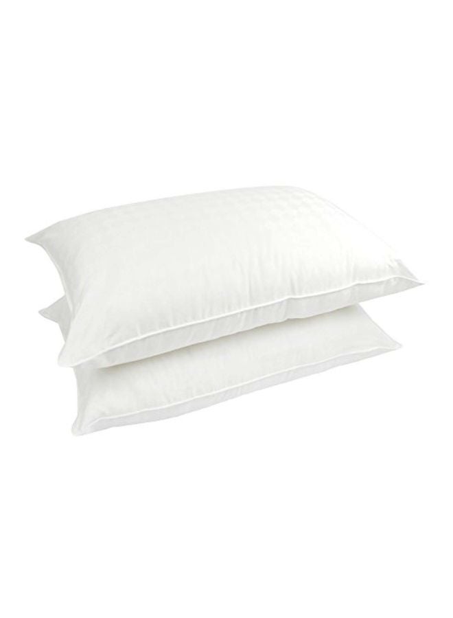 Pack Of 2 Bed Pillow Set polyester White Queen