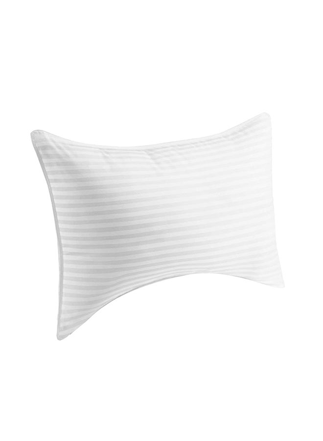 Comfortable Strip Hotel Pillow Microfiber White 140x50centimeter