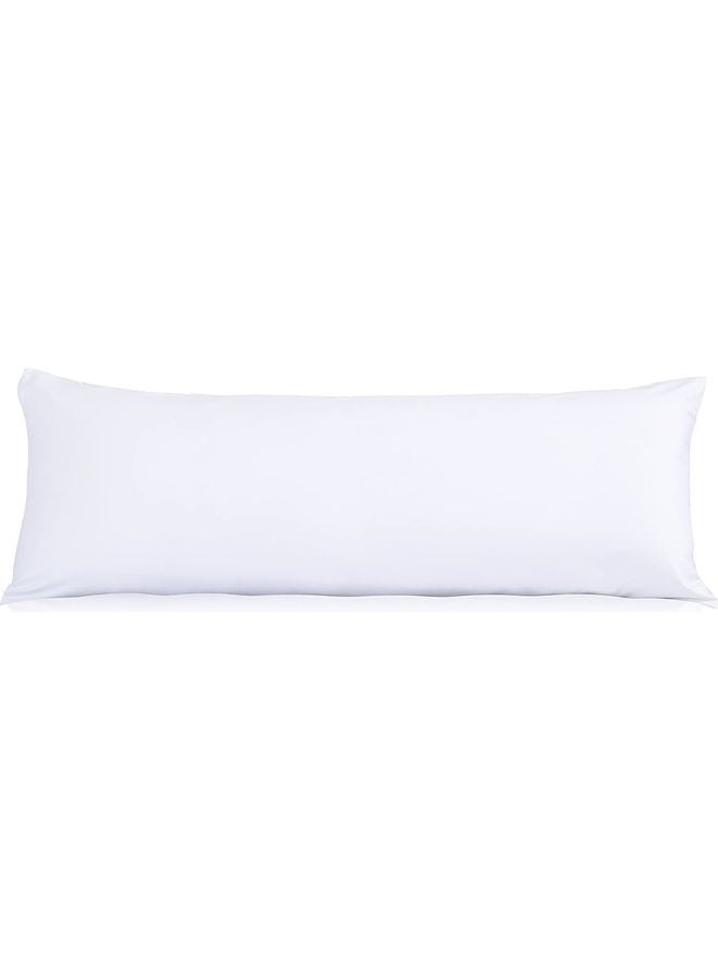 Breathable Long Side Sleeper Pillow For Sleeping Fabric White 50x100cm