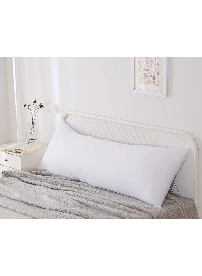 Breathable Long Side Sleeper Pillow For Sleeping Fabric White 50x140cm