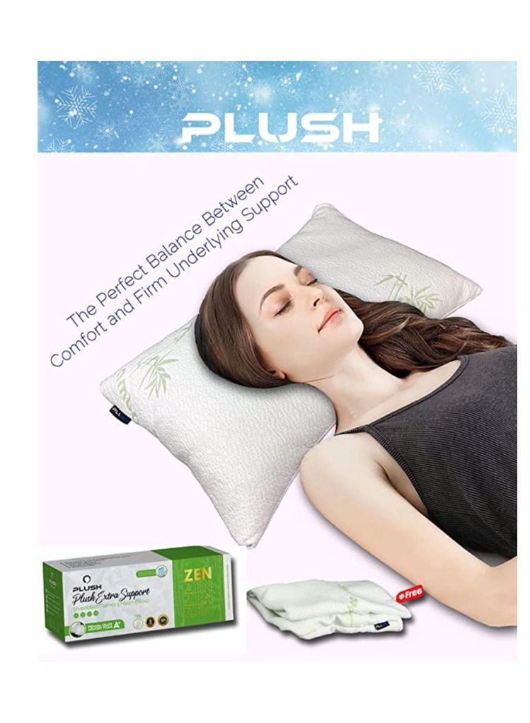 Creative Planet Plush Shredded Memory Foam Pillow for Sleeping (Set of 2)