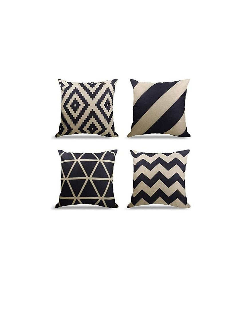 Excellence Geometrict Pattern Throw Pillows Covers Cotton Linen Cushion Covers for Couch Decorative