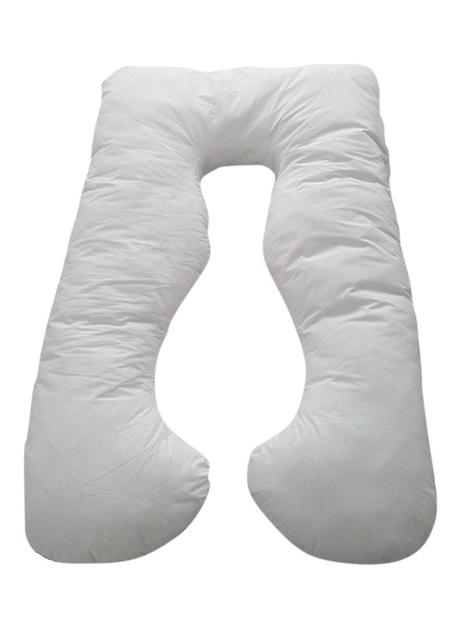 U Shaped Maternity Pillow Cotton Blend White 140x80cm