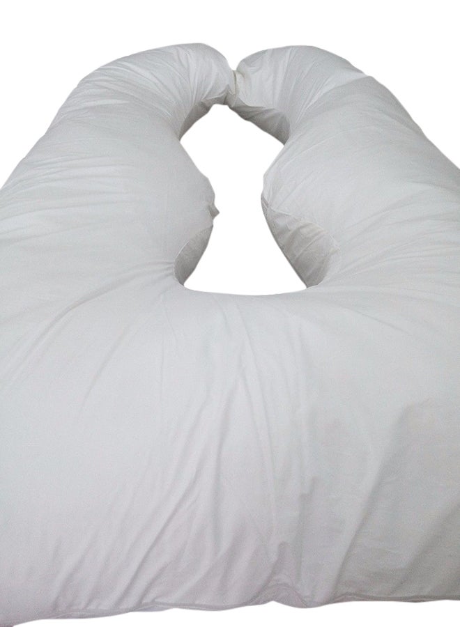 U Shaped Maternity Pillow Cotton Blend White 140x80cm