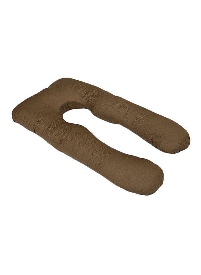 U-Shaped Maternity Pillow Cotton Brown 80x120cm