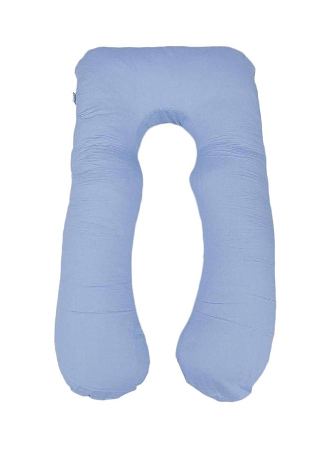 U-Shaped Maternity Pillow Cotton Blue 80x120cm