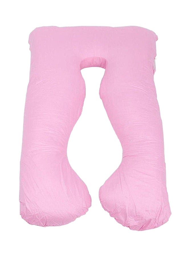U-Shaped Maternity Pillow Cotton Pink 80x120cm