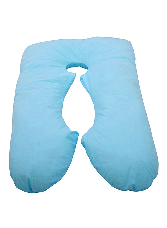 U-Shaped Maternity Pillow Cotton Blue 80x120cm