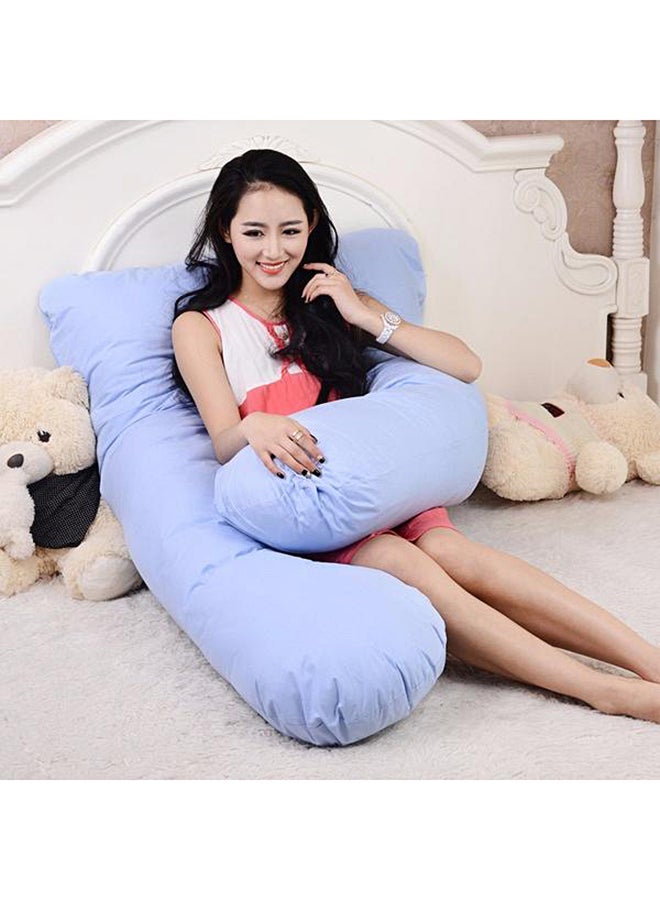 U-Shaped Maternity Pillow Cotton Blue 80x120cm
