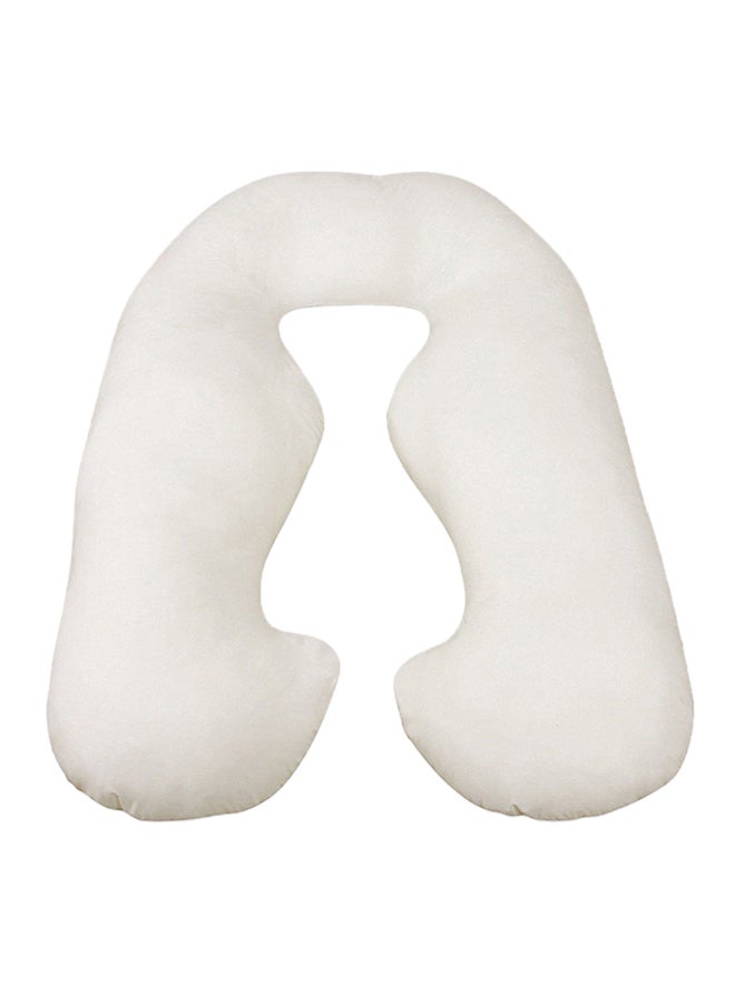 U-Shaped Maternity Pillow Cotton White 120x80cm