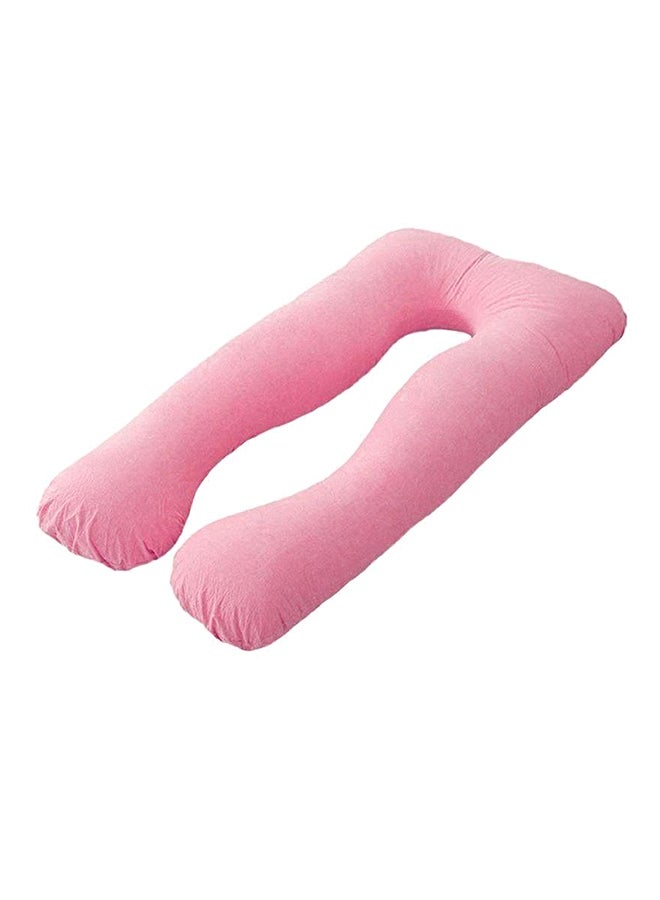 U-Shaped Maternity Pillow Cotton Pink 80x120cm