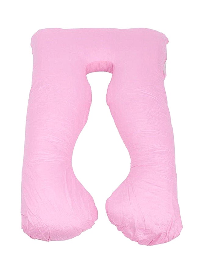 U-Shaped Maternity Pillow Cotton Pink 140x80centimeter