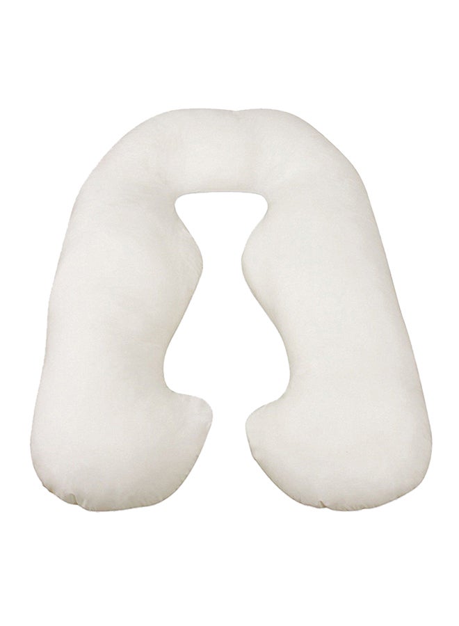 U-Shaped Maternity Pillow Cotton White 120x80cm