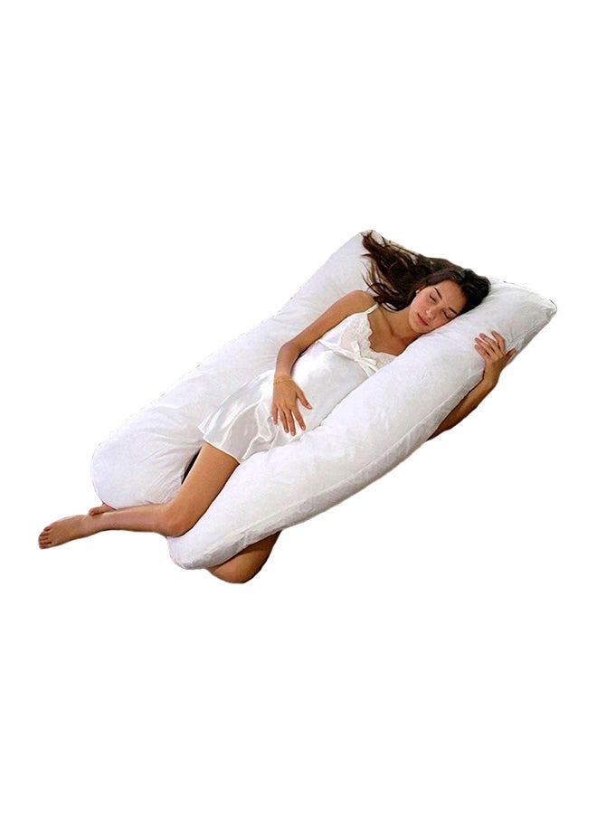 U-Shaped Maternity Pillow Cotton White 120x80cm