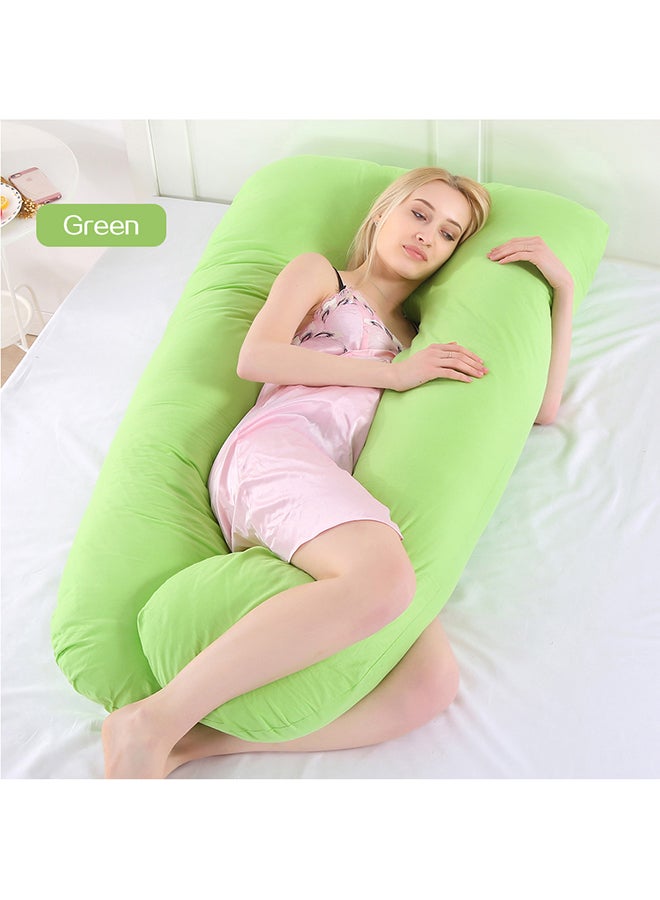 U-Shaped Maternity Pillow Cotton Green 70x130cm