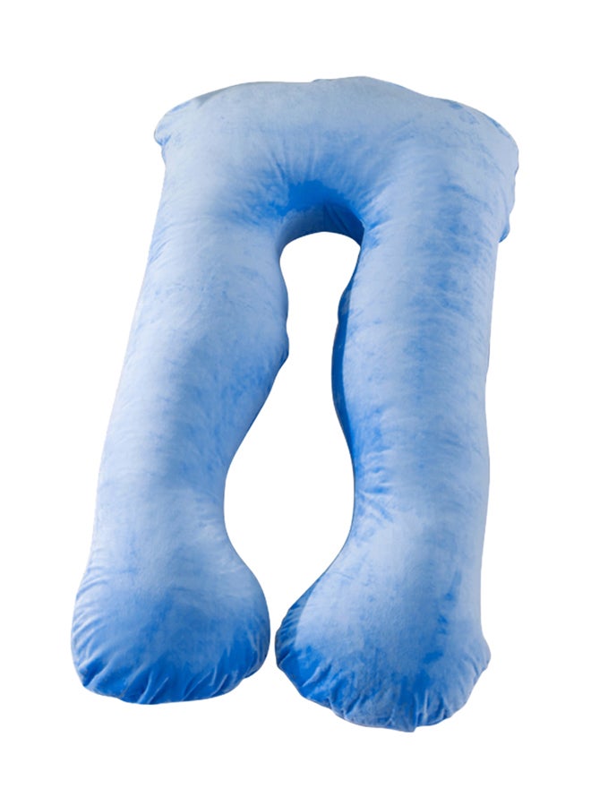 U-Shaped Pregnancy Pillow Cotton Blue 145x80x25cm