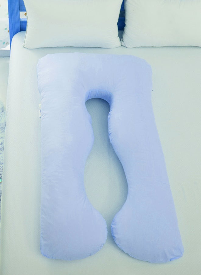 U-Shaped Pregnancy Pillow Cotton Blue 145x80x25centimeter