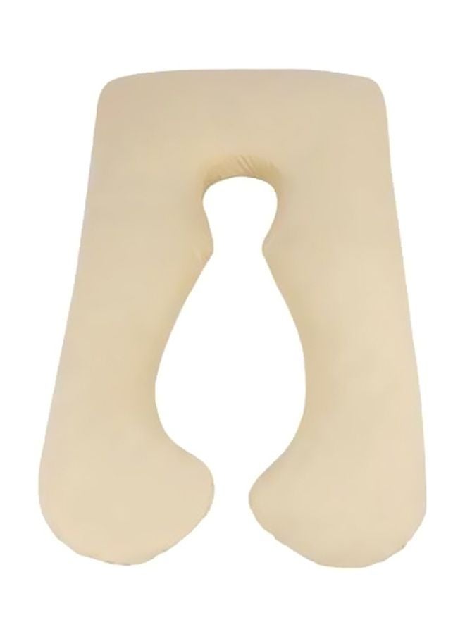 U-Shape Comfort Maternity Pillow Cotton Beige 140x80centimeter