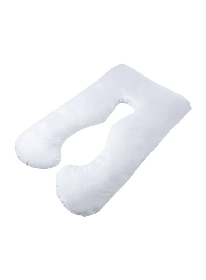 U Shape Cotton Maternity Body Pillow Microfiber White 150 x 62 x 25centimeter
