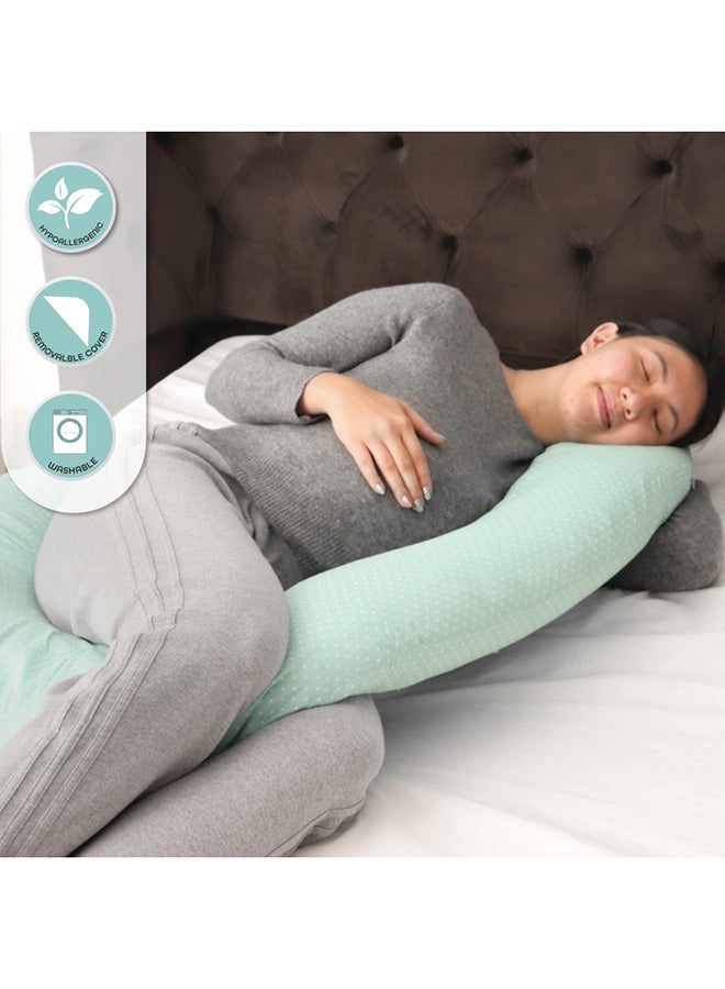 Comfortable Maternity Pillow Cotton green 275x50cm