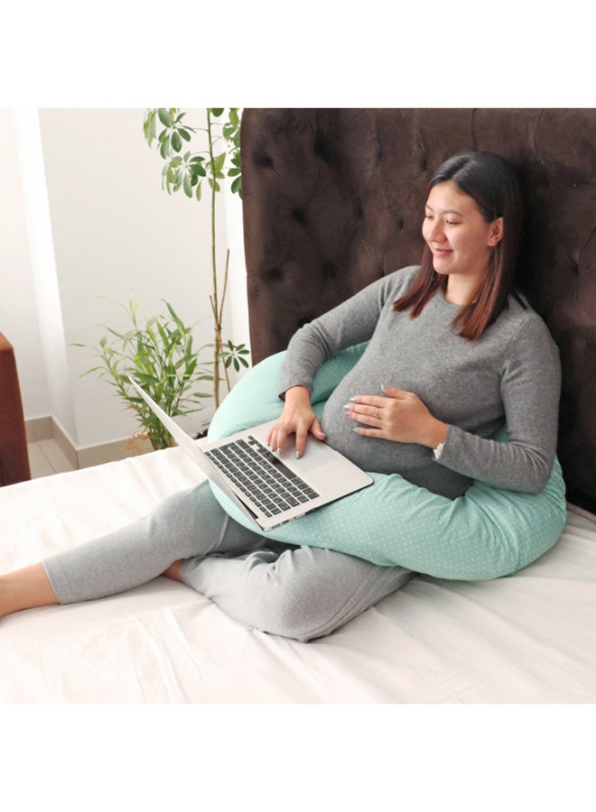 Comfortable Maternity Pillow Cotton green 275x50cm