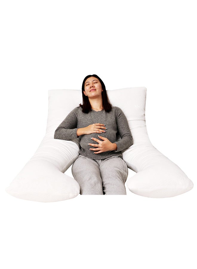 U-Shaped Full Body Pregnancy Pillow Cotton white 100x25x152cm