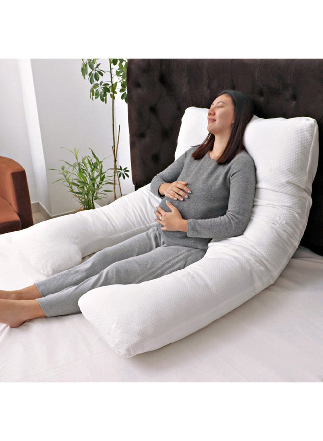 U-Shaped Full Body Pregnancy Pillow Cotton white 100x25x152cm