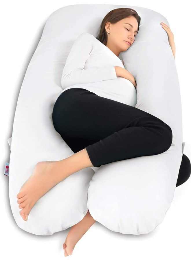 Maternity Pillow Cotton White 130 x 70cm
