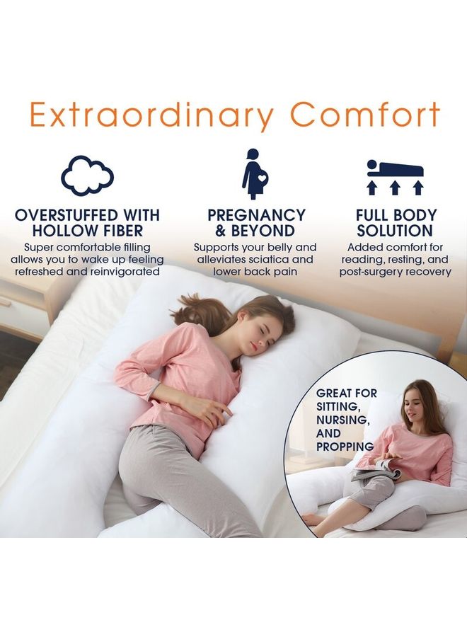 Full Body Pillow Cotton White 130 x 70cm