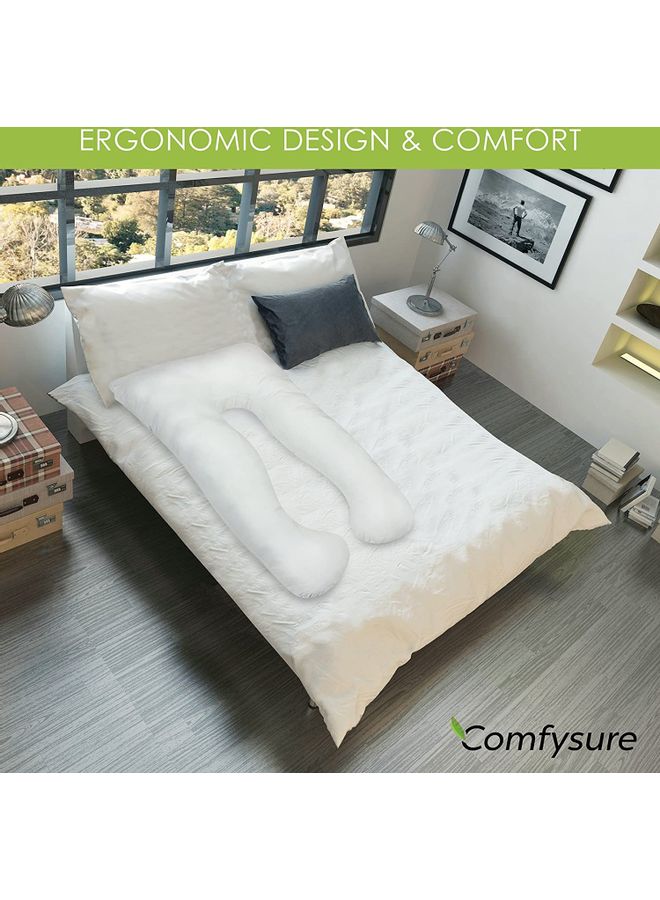 U Shaped Relaxing Pillow cotton White 130 x 70cm