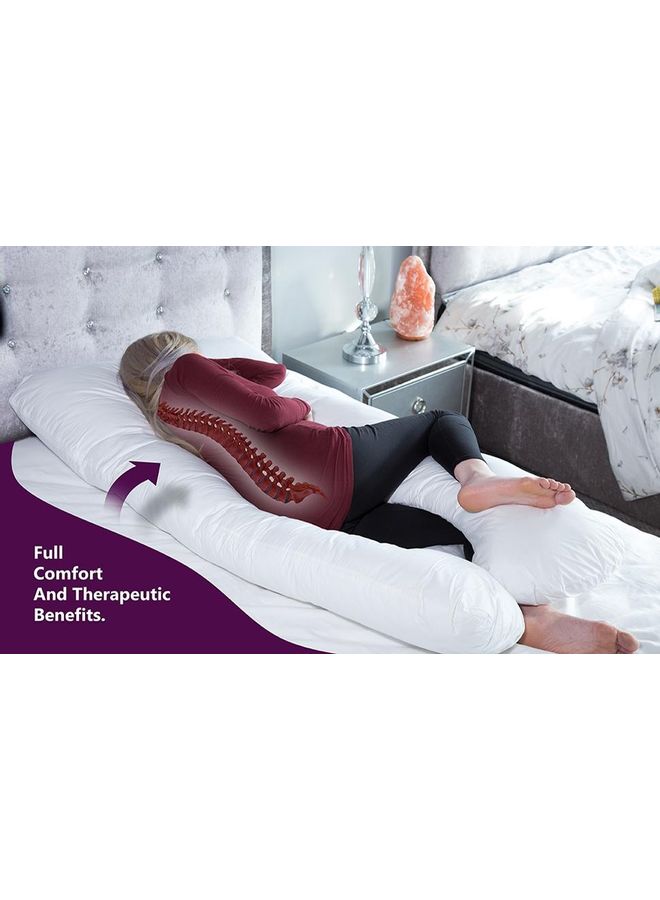 U Shaped Relaxing Pillow cotton White 130 x 70cm