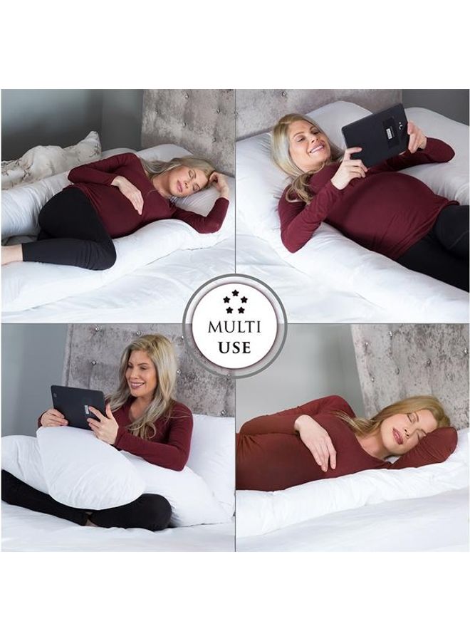 U Shaped Relaxing Pillow cotton White 130 x 70cm