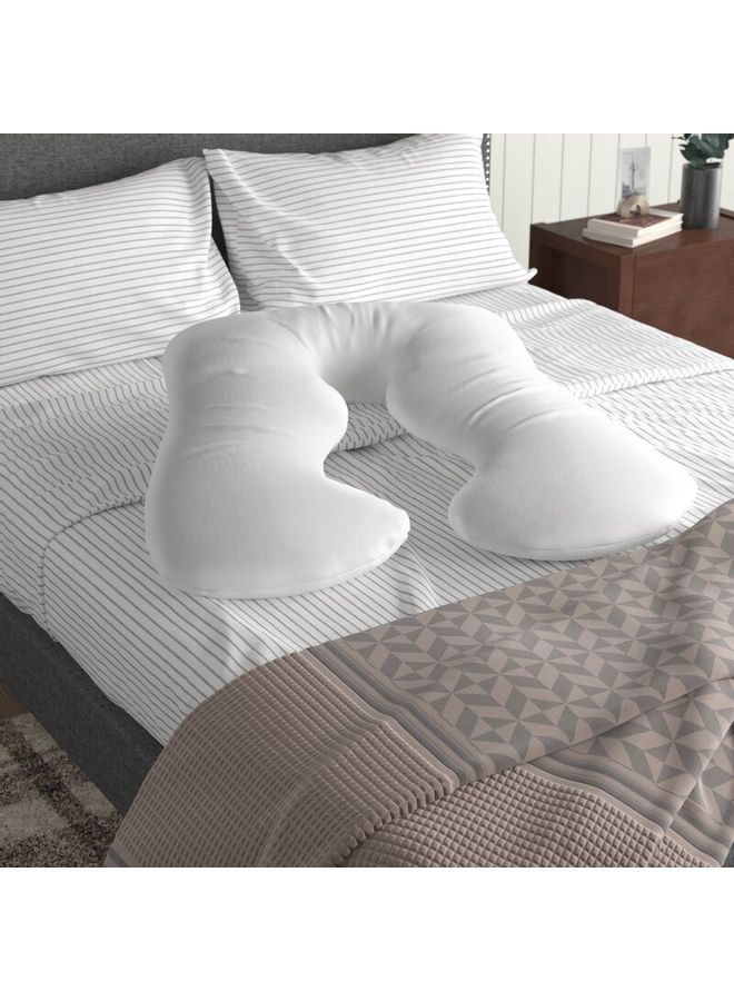 U Shaped Pregnancy Pillow Cotton White 130X70cm