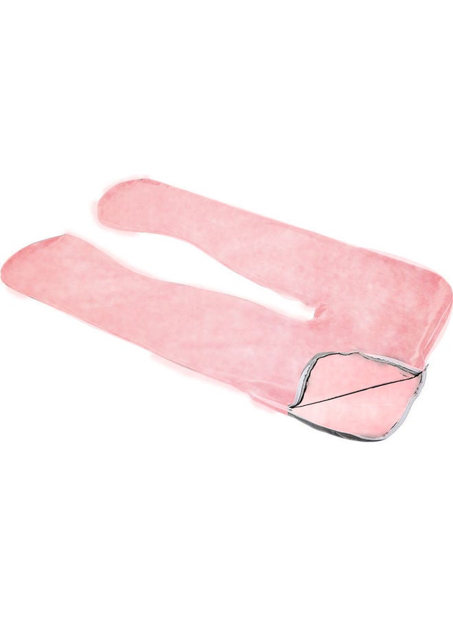 U-Shaped Soft Pillow Cover Velvet Pink 130 X 70cm