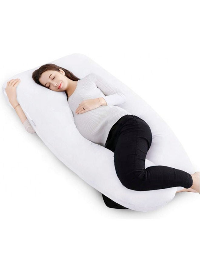 U Shaped Body Pillow Cotton White 130x70cm