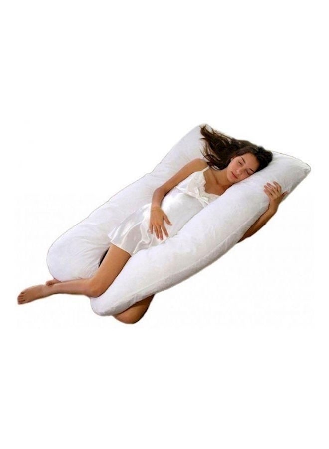 U Shape Full Body Pillow Cotton White 120x80centimeter