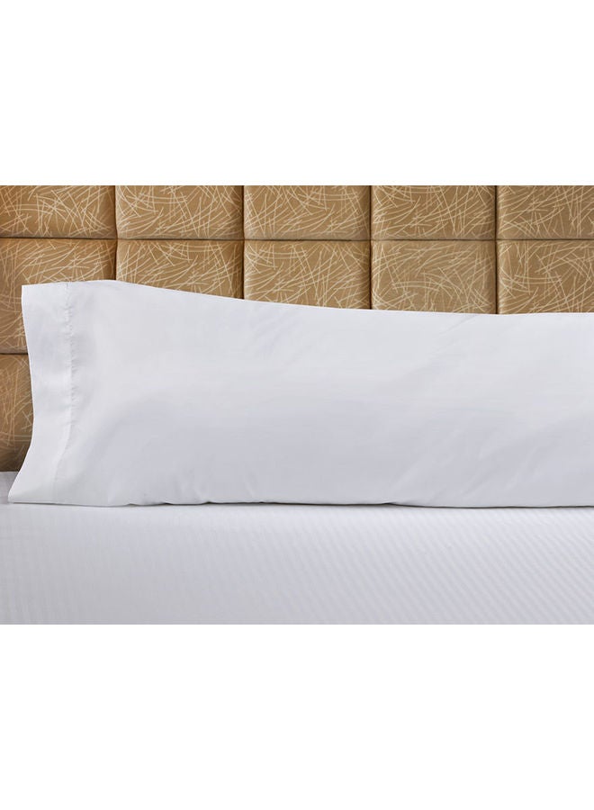 Large Body Cotton Pillow with Removable Cover Cotton White 140 x 50cm
