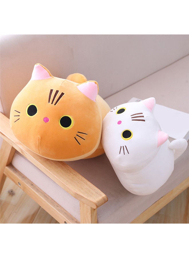 Cute Cat Shaped Soft Plush Hugging Sofa Pillow cotton White 40.00x4.00x22.00cm