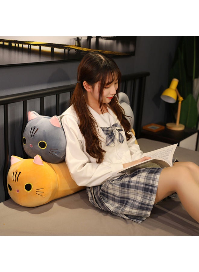 Cute Cat Shaped Soft Plush Hugging Sofa Pillow cotton Grey 40.00x4.00x22.00cm